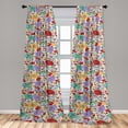 thumbnail image 2 of Romantic Flowers Window Curtains, Colorful Dreamy Blooming Flowers with Leafy Peduncles Print, Lightweight Decor 2-Panel Set with Rod Pocket, Pair of - 28"x84", Dark Coral Lavender Cream, by Ambesonne, 2 of 3