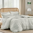 thumbnail image 2 of Regency Heights Full Duvet Cover Set, Soft Washed Pleated Duvet Cover Full, 3-Piece Bedding Set with Pillow Shams, Silver, 2 of 11