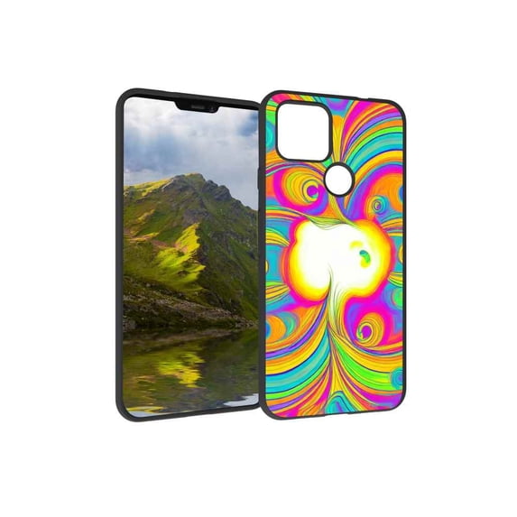Compatible with Google Pixel 4A 5G Phone Case, Abstract-Psychedelia-Hippie-33 Case Silicone Protective for Teen Girl Boy Case for Google Pixel 4A 5G