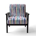 thumbnail image 4 of Designart « Dreamy Watercolor Stripes In Pink II » Fauteuil d'Appoint Rembourré à Rayures Roses - Fauteuil Moderne pour Salon, 4 of 7