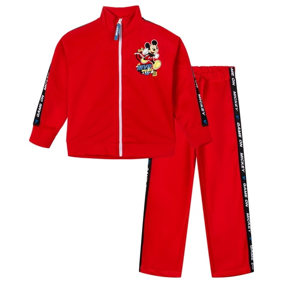 Disney Mickey Mouse Zip Up Jacket and Pants Tracksuit Outfit Set Toddler to Big Kid