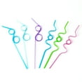 thumbnail image 3 of 6 Count Loopy Straws, Assorted Colors, Reusable Plastic Crazy Loop Straws for Birthday Party or Classroom Activities, 3 of 10