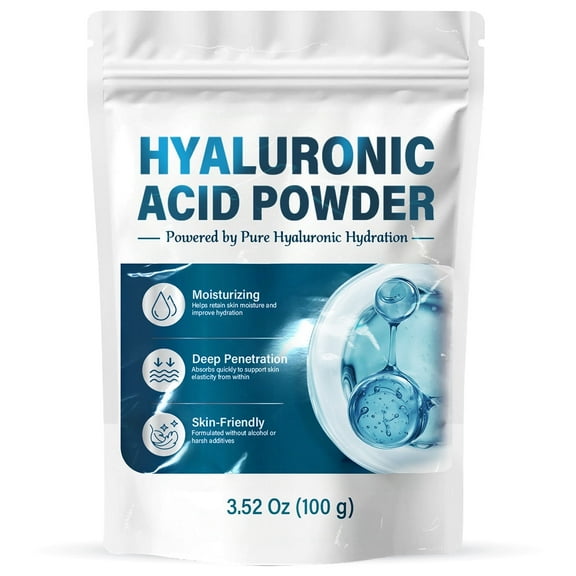 100g (3.52 Oz) Ultra Pure Hyaluronic Acid Powder for DIY Facial Serums, Deep Skin Hydration & Anti-Aging Formula