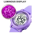thumbnail image 6 of Children Digital  Watch Wristwatch Fashion Multifunction Waterproof Outdoor Sports Luminous Watch for Kids Students Boys Girls Purple, 6 of 7