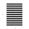 thumbnail image 3 of HomeRoots 560804 8 x 10 ft. Black & White Striped Washable Non Skid Indoor Outdoor Rectangle Machine Woven Area Rug, 3 of 3