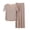 Khaki, variant on Women Pajama Sets 2 Piece Loungewear Sets Women Fashion Casual Round Neck Striped Short-sleeved Shirt Elastic Waist Shorts Home Pajamas Suits Sleepwear