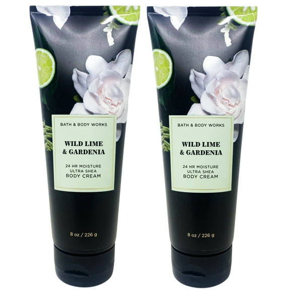 Bath and Body Works Wild Lime & Gardenia Lot of 2 - Body Cream - Full Size