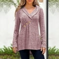 thumbnail image 2 of Chbgutlmr Tops for Women Plus Size Lapel V Neck Lightfleece Long Sleeve Fall Comfy Button Tunic Blouses, 2 of 8