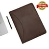 DEERLUX Brown Leather Business Padfolio Portfolio with Large Notepad
