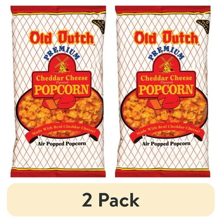 (2 pack) Old Dutch Air Popped Cheddar Cheese Popcorn, 6 oz Gluten-Free