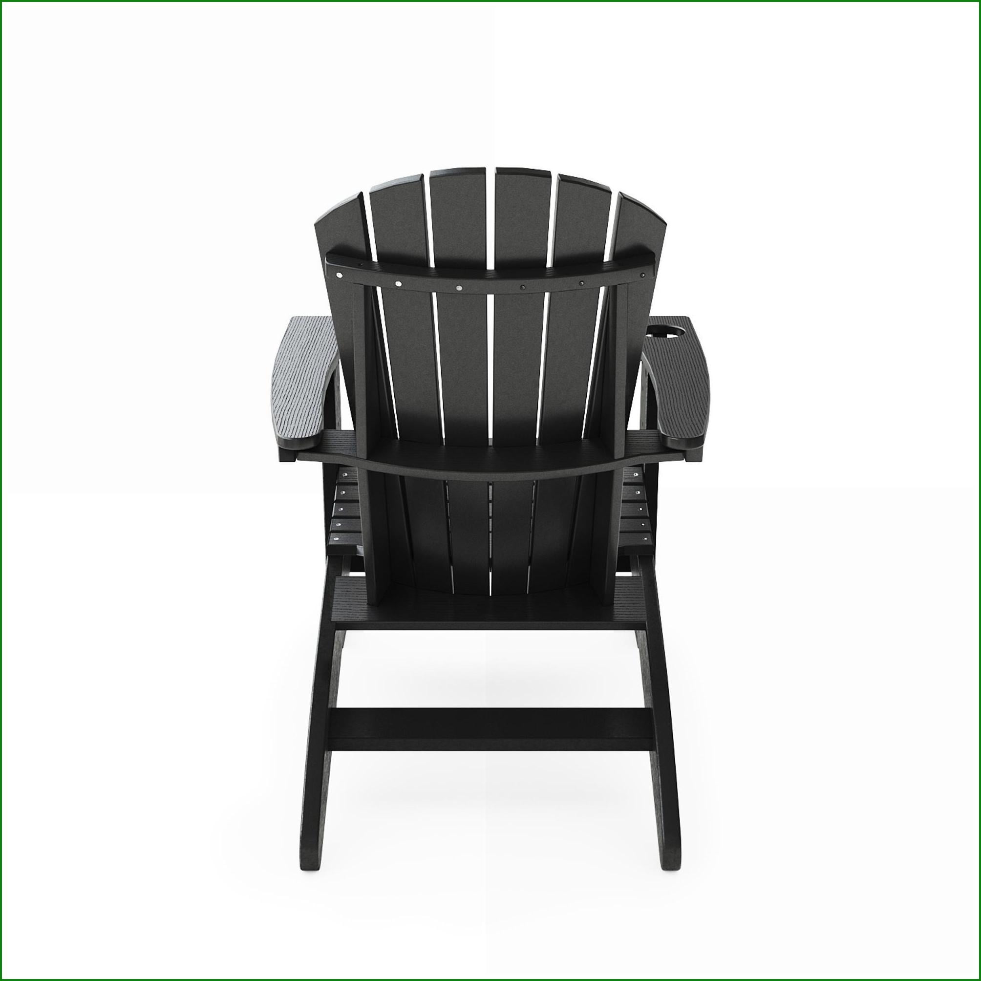 Outdoor Adirondack Chair – Curved Back for Poolside/Patio/Garden | Black | HDPE Poly Lumber