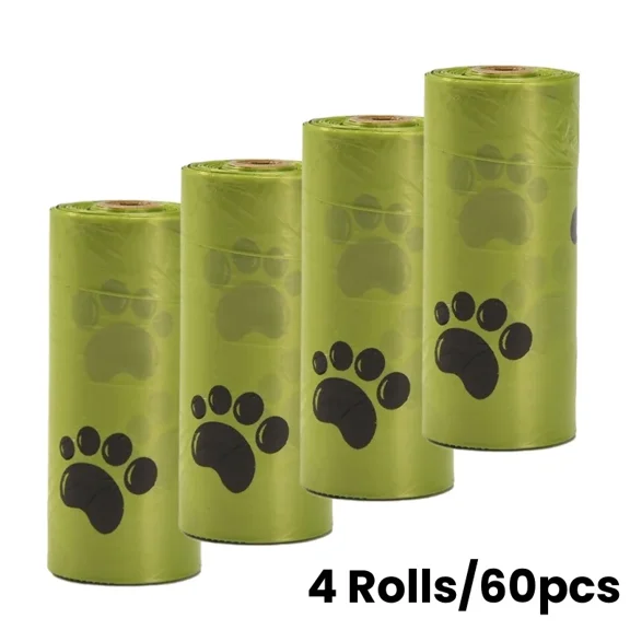 Greed Thick Dog Poop Bags Rolls, Leak Proof Pet Waste Bag for Outdoor Walking Portable Eco-friendly Biodegradable Garbage Bags (4 rolls no gift)
