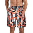 thumbnail image 2 of Uemuo Cool Flamingo Pattern Men's Swim Trunks Hawaiian Beach Bathing Suit Swimsuits Beach Quick-Dry Shorts with Pockets-, 2 of 9