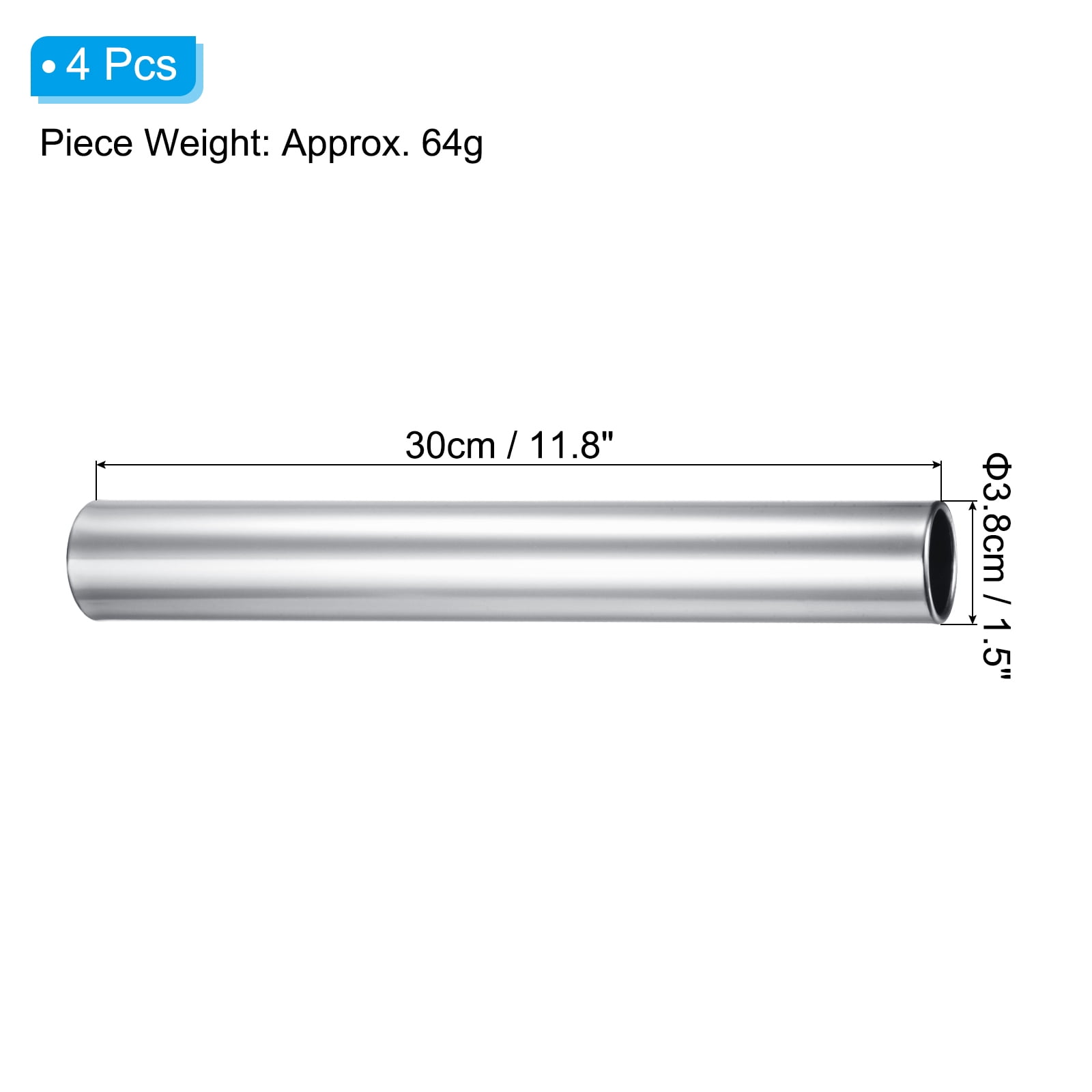 Uxcell Aluminum Relay Batons Field Track Relay Events Baton for Race Gym Outdoor Sports Running , Silver 4 Pack