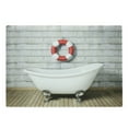 thumbnail image 1 of Vintage Cutting Board, Bathtub in a Room Grunge Wall Classical Floral Foot Resting Sailor Nautical, Decorative Tempered Glass Cutting and Serving Board, Large Size, White Red Grey, by Ambesonne, 1 of 1