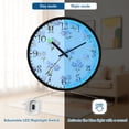 thumbnail image 5 of Voice Activated Clock with Glow Light 12 Inch Large Silent Wall Clock Battery Operated for Home Decor Blue Flowers Pattern, 5 of 8