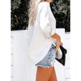 thumbnail image 2 of Blusa Con Cierre De Botón, Cuello Vuelto, Satén, Jacquard, Manga Larga, Informal, Para Mujer, Para Fiestas ANGGREK Otros, 2 of 6