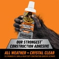 thumbnail image 3 of Gorilla Max Strength Construction Adhesive, Clear Glue, 2.5 Ounce Squeeze Tube - Gap Filling and Waterproof, 3 of 12
