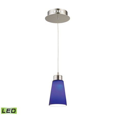 

Single Led Pendant Complete with Yellow Glass Shade and Holder-Matte Satin Nickel Finish-Blue Glass Color Bailey Street Home 2499-Bel-4229825