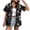 Black, variant on Women's Summer Hawaiian Shirts Floral Short Sleeve Button Down Shirts Hawaii Tropical Beach Tops(White,XXL)