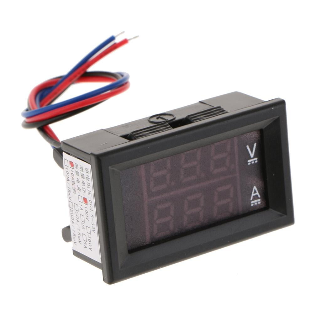 LED Panel Meter DC4-33V 10A Dual Digital Voltmeter Ammeter 