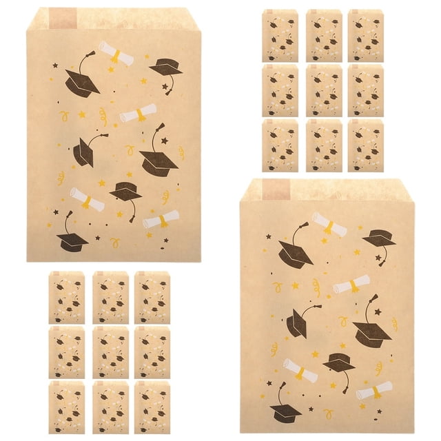 LOVEVER 20 Pcs Graduation Gift Bag Party Decorations Paper Cookie Bags Small Multi-function Multifunction