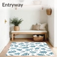 thumbnail image 3 of ODIKA 4'x6' Machine Washable Non-Slip Area Rug, Botanical Garden Leaf Vine Naturalistic Enchanted Pastoral High Traffic Rug, Blue, 552310, 3 of 7
