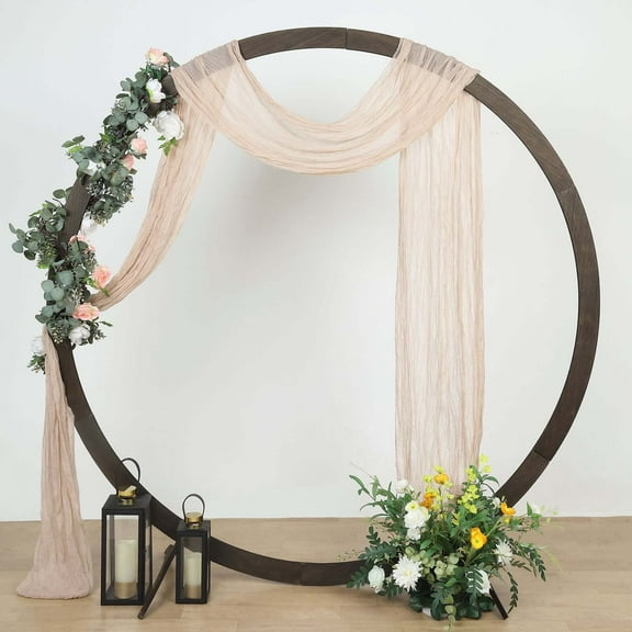 Efavormart 20ft Gauze Cheesecloth Nude Beige Wedding Arch Drapery Fabric, Window Scarf Valance, Boho Arbor Decor Curtain Panel