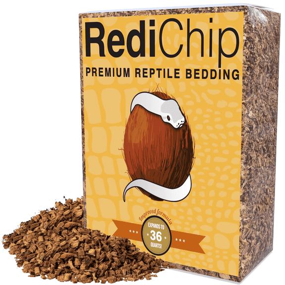 RediChip Coconut Chip Substrate for Reptiles 36 Quart Loose Medium Sized Coconut Husk Chip Reptile Bedding for Snakes, Tortoises, Geckos, Frogs, or Lizard Terrarium Tanks