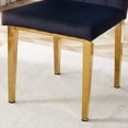 thumbnail image 5 of 2 Piece Dining Chairs Set - Modern Black Velvet with Gold Metal Legs, 5 of 13