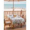 thumbnail image 2 of Outdoor Tablecloth with Umbrella Hole for Patio/Picnic/Party/Camping, Orange Coastal Starfish Waterproof Table Cloth Rectangle Table Cover Washable, Summer Ocean Sea Corals Wood Grain (60"x 120"), 2 of 9