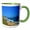 Green/White, variant on 3drose, Beautiful Rocky Shore in Rhode Island with Waves and Sailboats, 11oz Mug