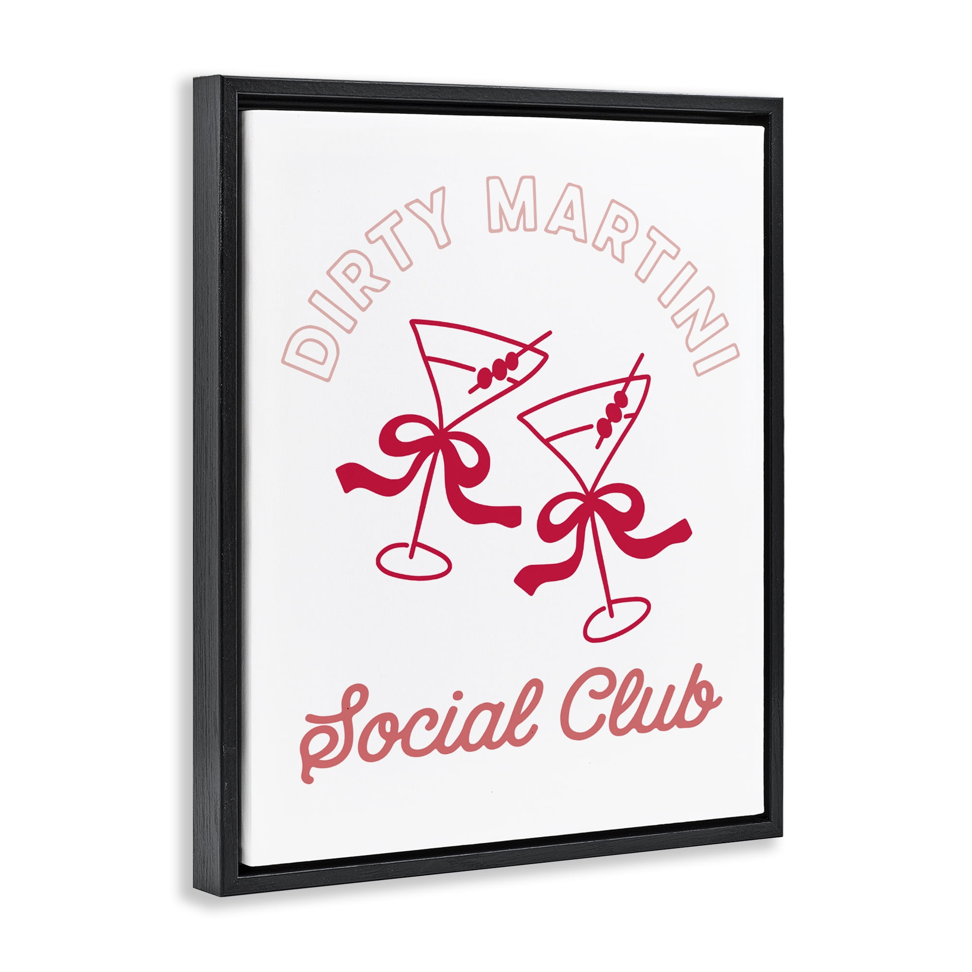 Stupell Industries Pink Martini Social Club Black Framed Floater Canvas Wall Art, design by Lettered and Lined