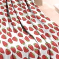 thumbnail image 3 of Red Strawberry Plants White Pattern Blanket,Comfortable Soft Flannel Throw Blanket,All Season,Warm Lightweight Blankets for Sofa Bed Couch Living Room Chair,30"x40", 3 of 4