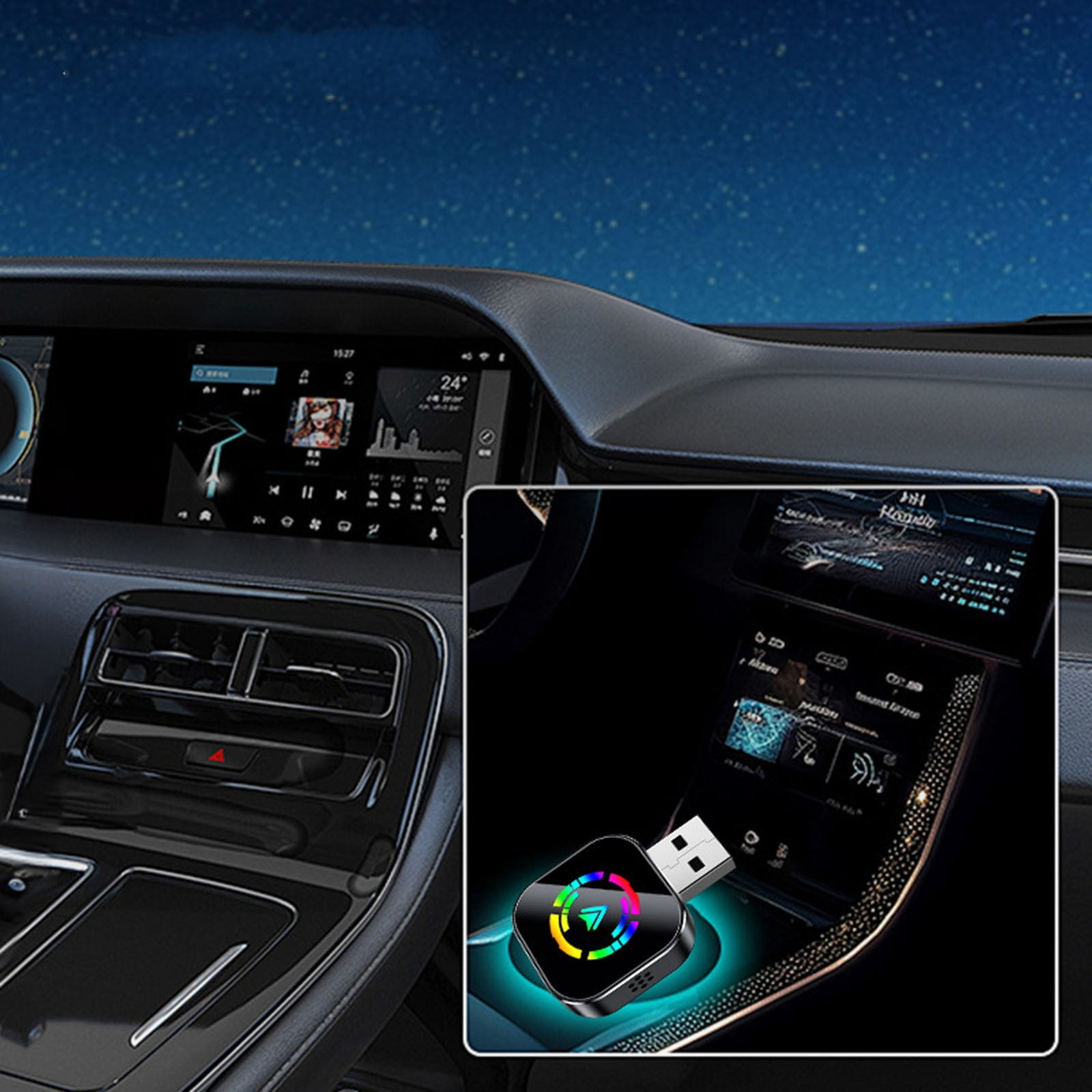 Wireless CarPlay Adapter, 2025 Upgraded 2-in-1 Mini Size CarPlay & Android Auto, Convert Wired to Wireless with USB & USB-C/Type-C, Plug & Play, Stable Control & No Delay, with iPhone & Android