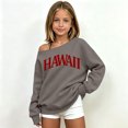 thumbnail image 2 of Shadoumai Girls Off The Shoulder Tops Fall Hawaii Letter Print Going Out Sweatshirt | Off The Shoulder Sweatshirts For Girl Long Sleeve Oversized Casual Loose Fit Pullover Y2K Going Out Tops, 2 of 6