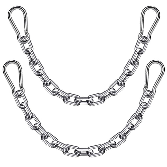2 Pack Heavy Duty Chains, Swing Extension Chain with Carabiners, Indoor Outdoor Porch Swing Hammock Chair Punching Bags Gym Machines