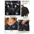 thumbnail image 5 of MINTREUS Women's Knit Pajamas Set Ruffle Sleeves Sleepwear Casual 2 Piece Pjs Soft Loungewear with Pockets, 5 of 6