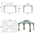 thumbnail image 2 of Hommow 10x12FT Outdoor Patio Gazebo, Permanent Double Roof Aluminum Gazebo for Patio Lawn, Garden, 2 of 7