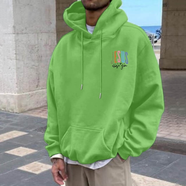 MHFRRA Sudaderas y Sudaderas Casuales para Hombre, de Corte Relajado, con Estampado Gráfico para Otoño E Invierno, de Fácil Cuidado, Ideales para Uso Diario Verde