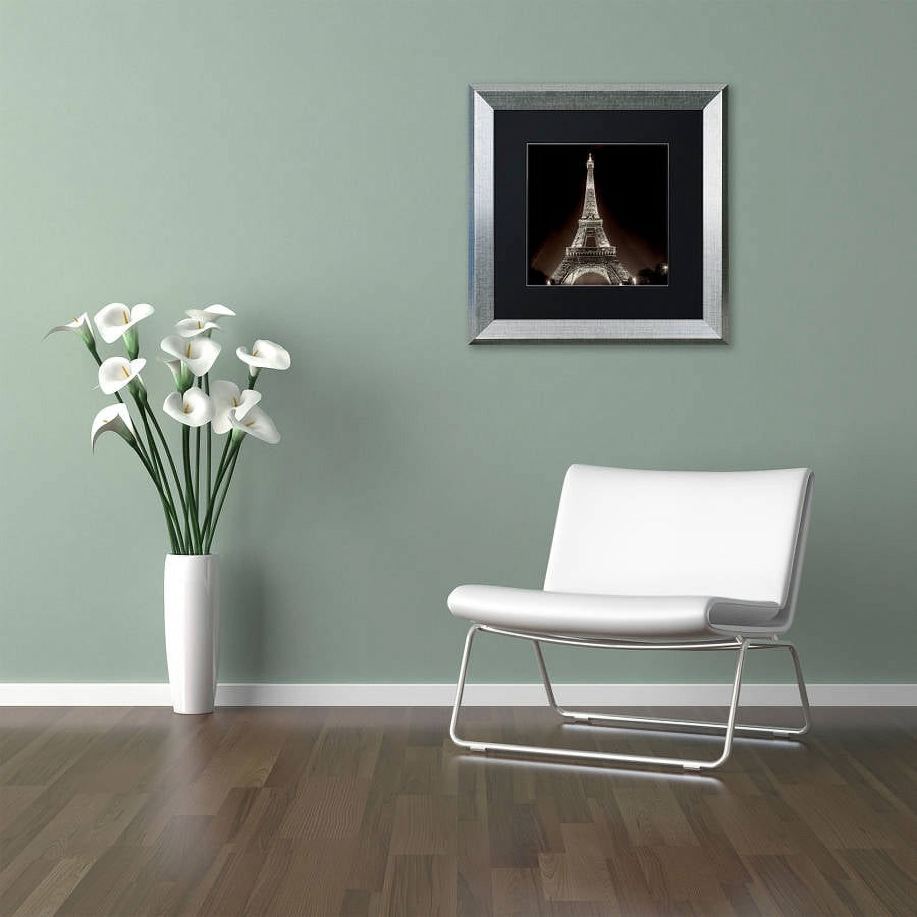 Trademark Fine Art "Tour Eiffel II" Canvas Art by Alan Blaustein, Black Matte, Silver Frame