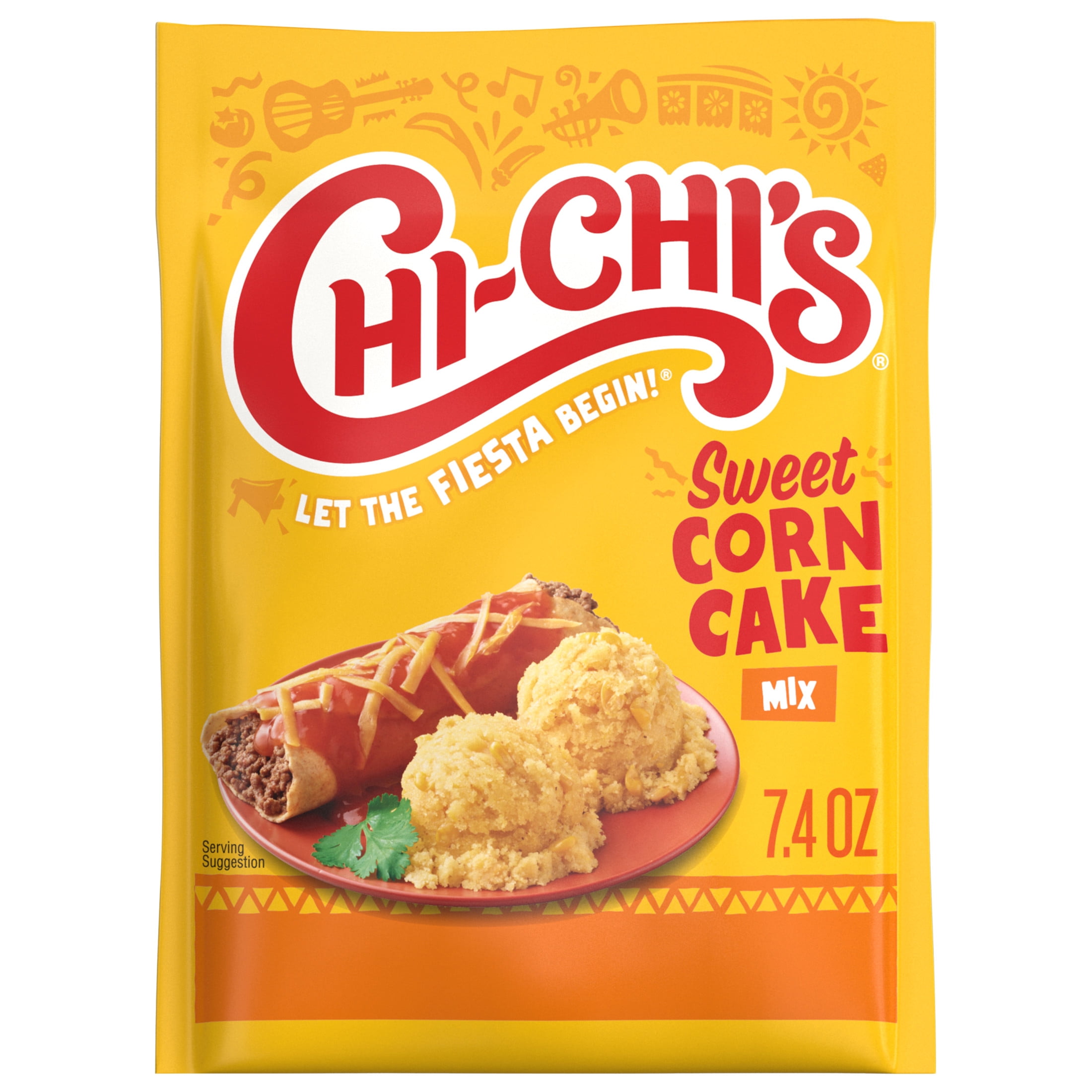 (2 pack) CHI-CHI'S Sweet Corn Cake Mix, Shelf-Stable, 7.4 oz Pouch, (12 Count)
