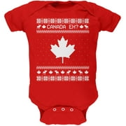 Canadian Canada Eh Ugly Christmas Sweater Soft Baby One Piece
