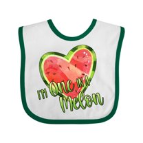 Inktastic I'm One in a Melon Watermelon Heart Boys or Girls Baby Bib