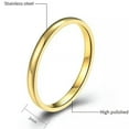 thumbnail image 5 of 2mm Silver/Gold/Rose Gold/Purple/Black 316L Stainless Steel Polished Bands Rings, 5 of 9