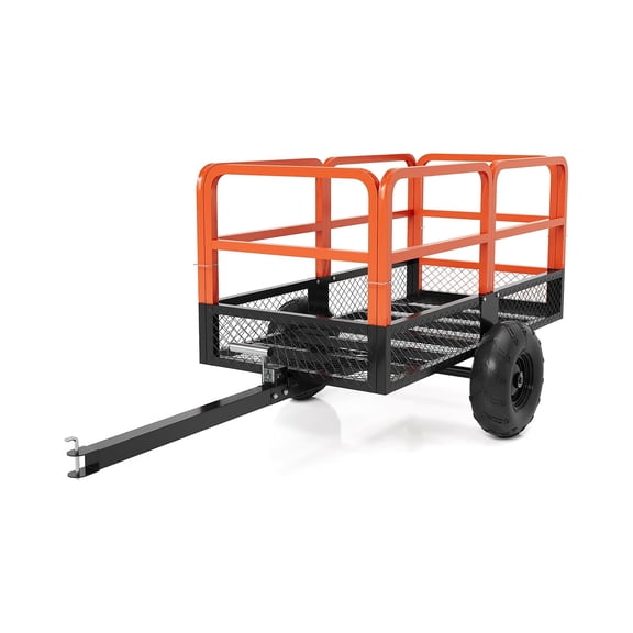 Pinypikaka Heavy Duty Steel Dump Cart,1600 lbs Utility Garden Cart with Wheels, 22 Cu. Ft Garden Utility Trailer with Removable Sides, Dump Cart for ATV, UTV Lawn Garden Tractors