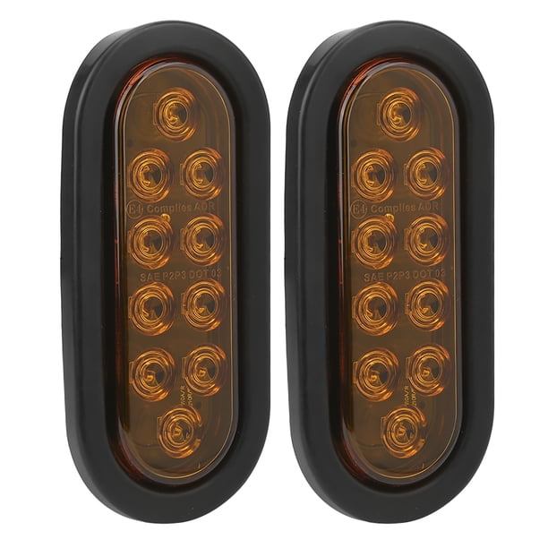 Luz Trasera De Camión 2 Piezas 10 LED Marcador Lateral 6 Pulgadas Ovalada IP67