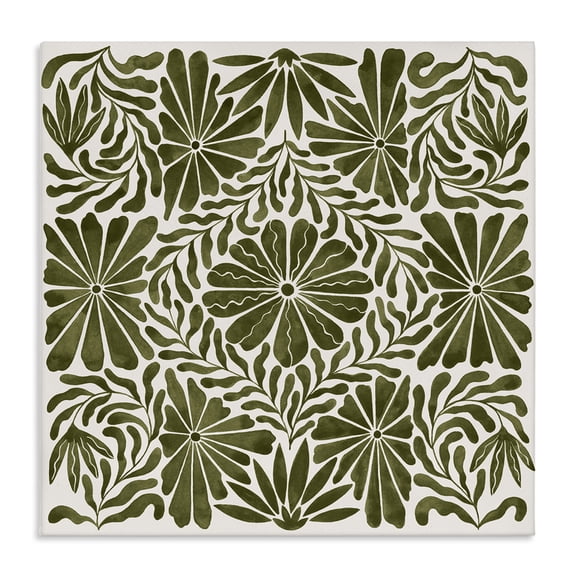 Stupell Industries Mid-Century Centric Circular Flowers Canvas Art, 17 x 17, by Grace Popp