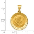 thumbnail image 4 of Auriga Fine Jewelry 14K Yellow Gold Polished/Satin Hollow Spanish San Jose Medal Pendant (L-27.1mm, W-18.7mm), 4 of 6