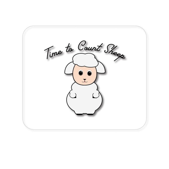 DistinctInk Mouse Pad - 1/4" Foam Rubber - Time to Count Sheep - Lamb